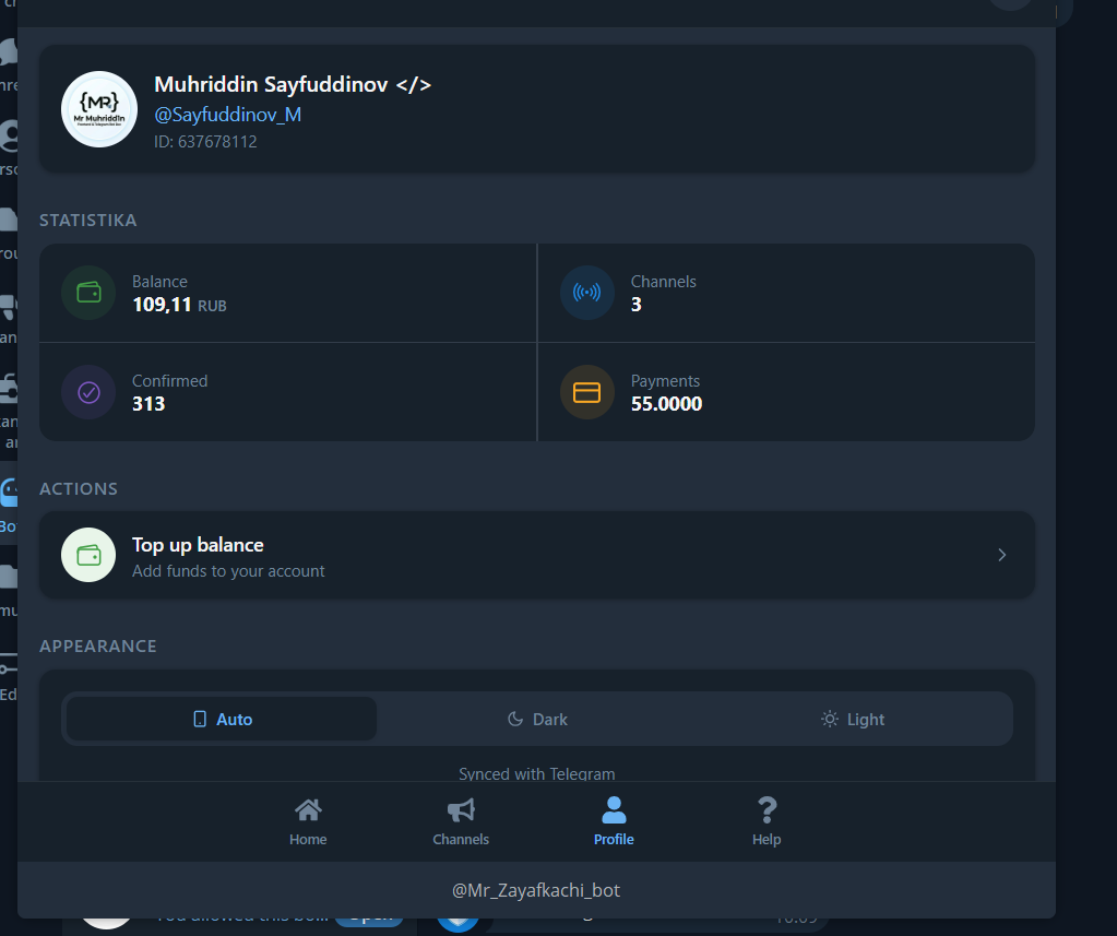 Mr. Zayafkachi Bot — CAPTCHA himoyasi sozlamalari